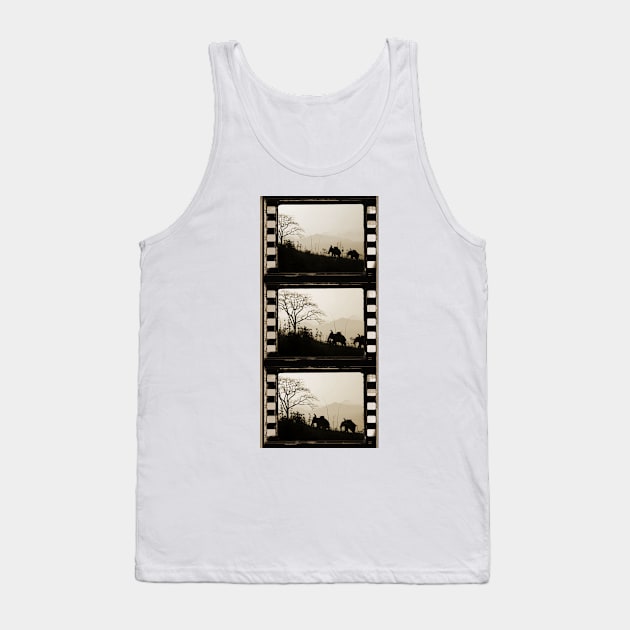 Elephants Trekking In The Jungle Triptych Photograph Tank Top by VintCam